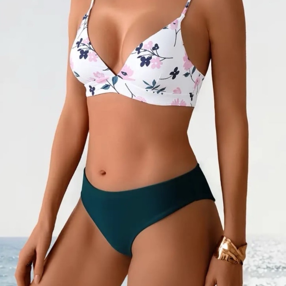 New Floral Print Bikini Set size xl